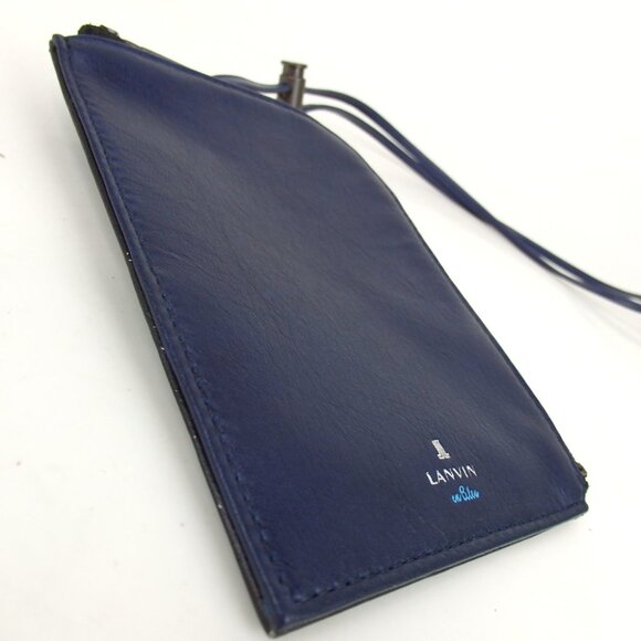 Authentic LANVIN en Bleu Shoulder Mini Pouch leather [Used] - Picture 3 of 12